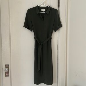 Sezane Silk Shirt Dress
